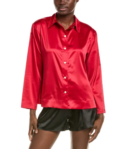 Natori Glamour Button-down Top In Red