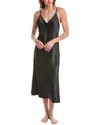 Natori Glamour Stretch Satin Nightgown In Black
