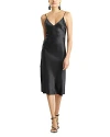 Natori Glamour Stretch Satin Nightgown In Black
