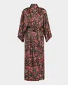 Natori Granada Robe In Black Multi