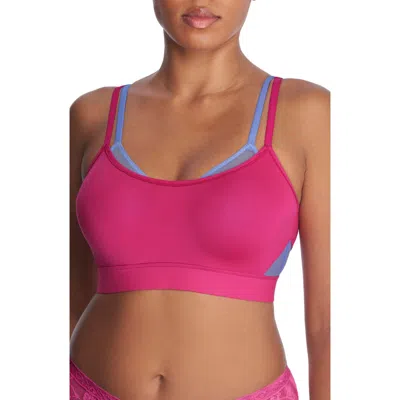 Natori Gravity Contour Underwire Sports Bra In Raspbry/ Bl