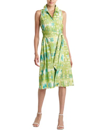 Natori Halter Button Down Dress In Green