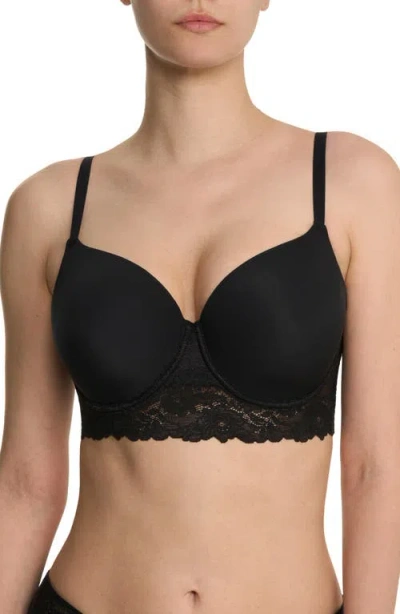 Natori Heavenly Full Coverage Longline Lace T-shirt Bra In Black