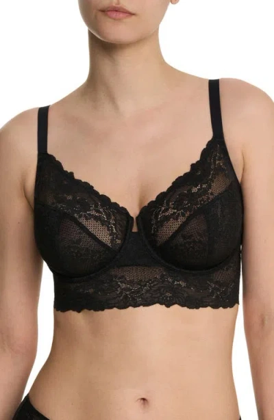 Natori Heavenly Full Coverage Longline Lace Underwire Bra In Black