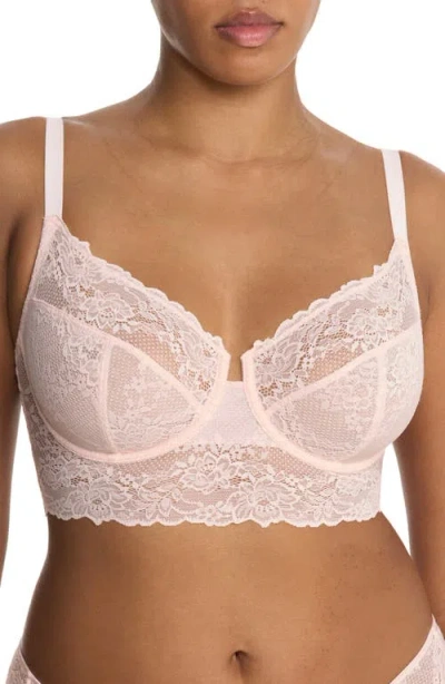 Natori Heavenly Full Coverage Longline Lace Underwire Bra In Pink