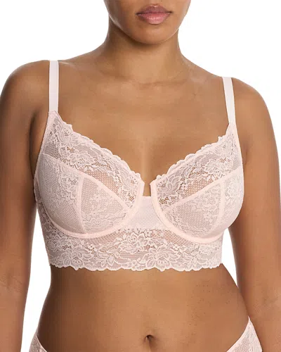 Natori Heavenly Full Coverage Longline Lace Underwire Bra In Pink