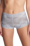 Natori Heavenly Lace Boyshorts In Blue Mist