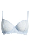 Natori Heavenly Lace Convertible Balconette Bra In Blue Mist