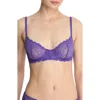 Natori Heavenly Lace Convertible Balconette Bra In Deep Indigo
