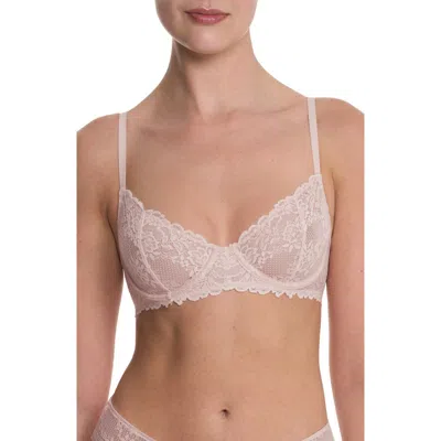 Natori Heavenly Lace Convertible Balconette Bra In Pink