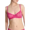 Natori Heavenly Lace Convertible Balconette Bra In Raspberry Glaze