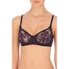 Natori Imperial Unlined Balconette Underwire Bra In Blkbry/blk