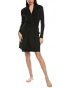 Natori Draped Long-sleeve Jersey Dress In Black