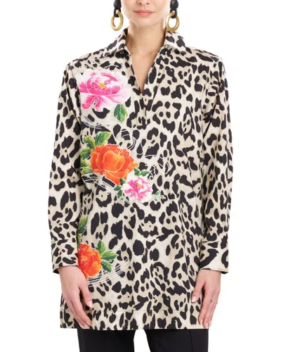 Natori Jaguar Barong Shirt In Animal Print