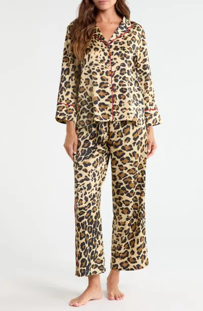 Natori Jaguar Printed Stretch Satin Pajamas In Multi