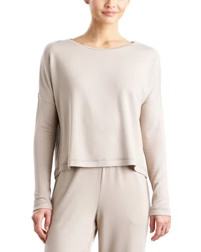 Natori Kaia Terry Destination Long Sleeve Top In Gray