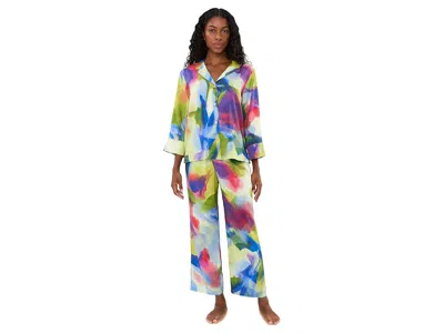 Natori Kumo - Printed Stretch Satin Notch Pajama Set Women's Pajama Sets: S (women's 6-8), Polyester/spande In Multi