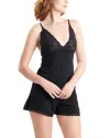 Natori Lace V Neck Romper In Black
