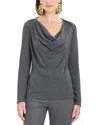 Natori Layering Jersey Drape Top In Grey