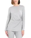 Natori Layering Jersey Side Gathered Top In Grey