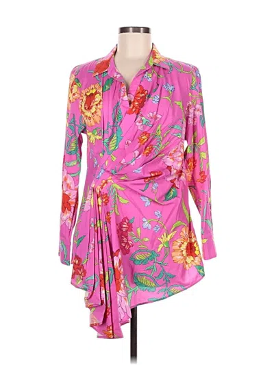 Pre-owned Natori Long Sleeve Blouse In Pink