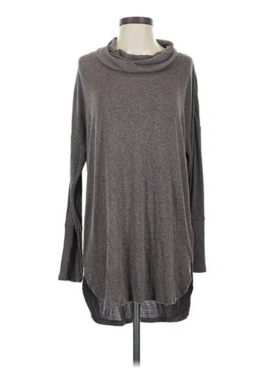 Pre-owned Natori Long Sleeve Top Gray Cowl Neck Tops