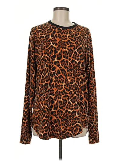 Pre-owned Natori Long Sleeve T-shirt In Brown