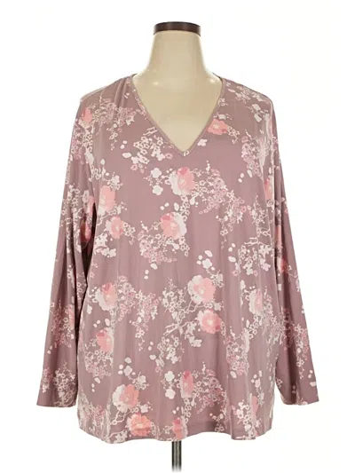Pre-owned Natori Long Sleeve T-shirt In Pink