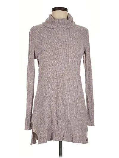 Pre-owned Natori Long Sleeve Turtleneck In Gray