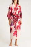 Natori Loren Charmeuse Robe In Red