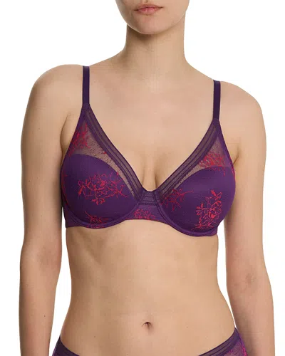 Natori Love Lace Back Smoothing Plunge T-shirt Bra In Purple