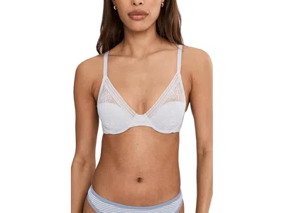 Natori Love Lace Full Coverage Plunge T-shirt Bra In Blue