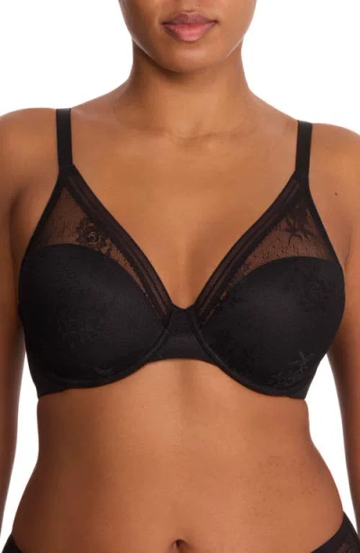Natori Love Lace Underwire Full Coverage Plunge Bra In Black