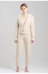 Natori Luna Mellow Cropped Cardigan In Beige