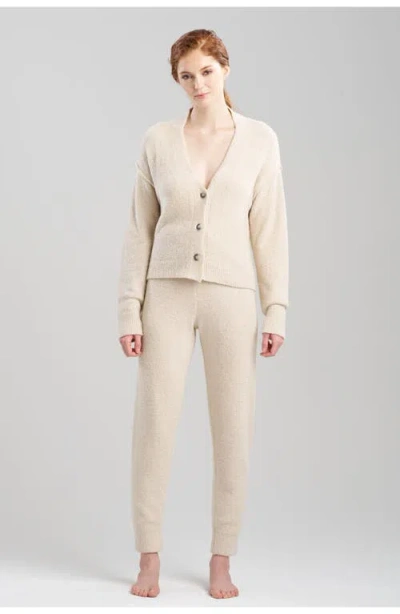 Natori Luna Mellow Cropped Cardigan In Beige
