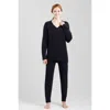 Natori Luna Mellow V-neck Top In Black