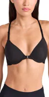 Natori Lush Front Close Womens 34b Black Stretch Minimizer Bra Adjustable Erk273 In Black