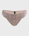 Natori Lush Lace-front Thong In Pink