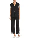 Natori 2-piecelux Shangrila Pajama Set In Black/cocoon