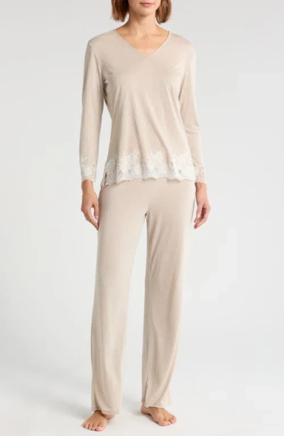 Natori Luxe Shangri-la Pajamas In Cashmere