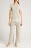 Natori Luxe Shangri-la Pajamas In Cashmere W/ivory