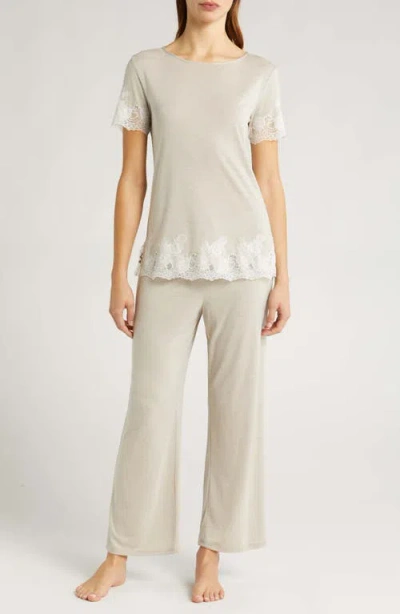 Natori Luxe Shangri-la Pajamas In Cashmere W/ivory