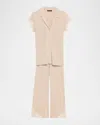 Natori Luxe Shangri-la Short-sleeve Pajama Set In Brown