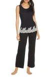Natori Luxe Shangri-la Tank Pajamas In Black