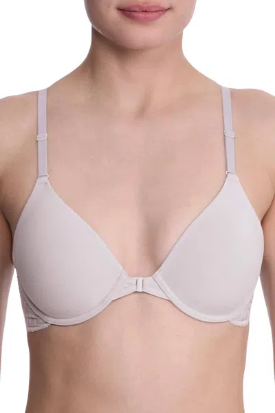 Natori Front Close Racerback Underwire T-shirt Bra In Gray