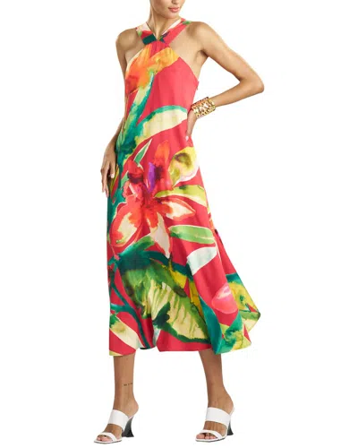 Natori Mallorca Printed Silk Halter Dress In Multi