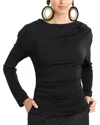 Natori Matte Jersey Asymmetrical Drape Top