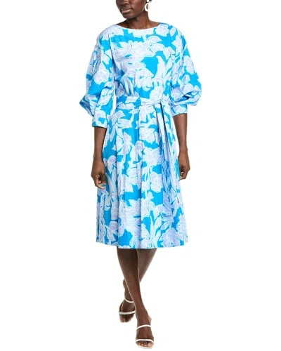 Natori Misty Floral Midi Dress In Blue