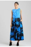 Natori Maxi Skirt In Blue W/black