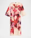 Natori Mizuki Floral-print Charmeuse Caftan In Multi